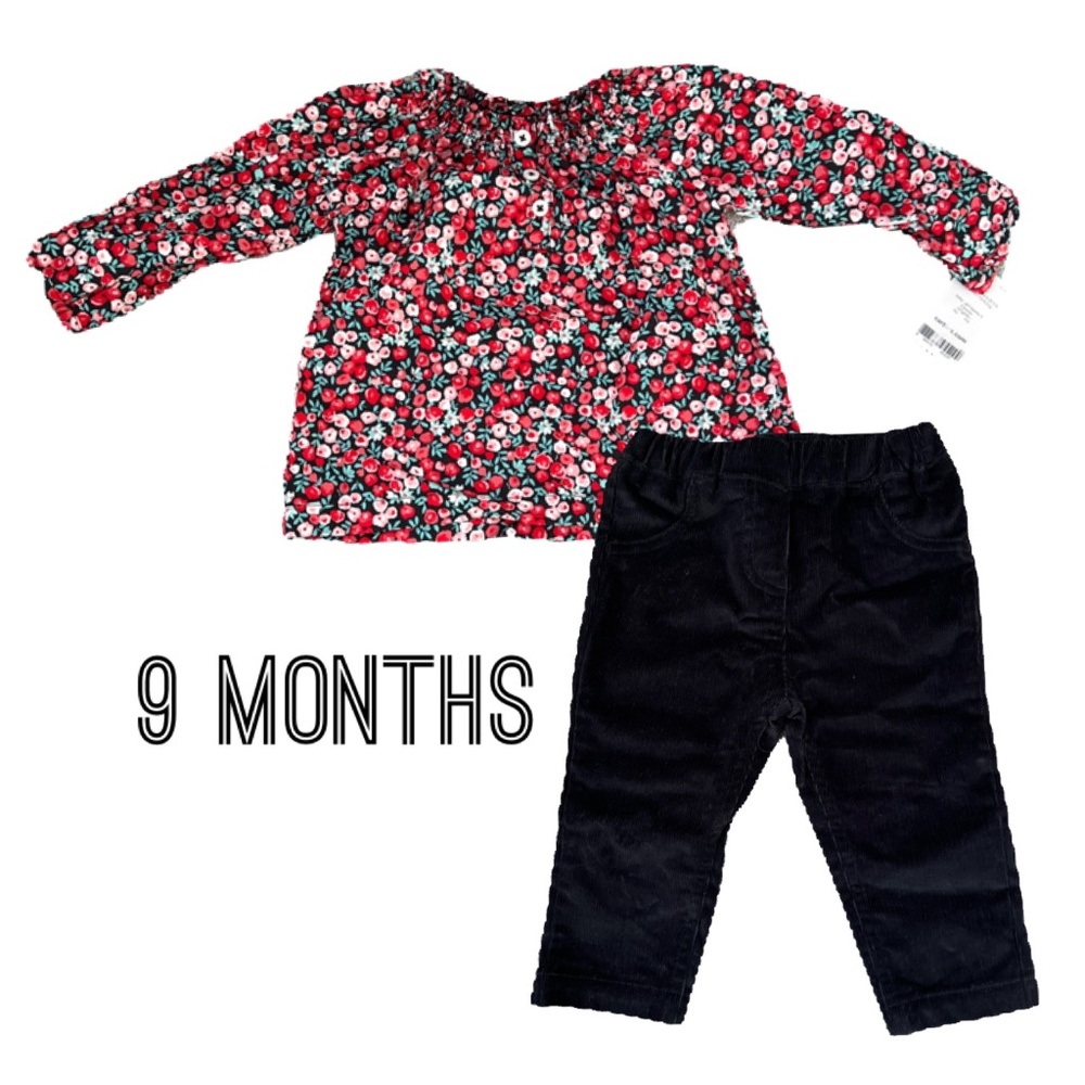 Carters baby girl 2 piece set 9 months